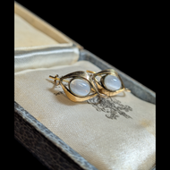 Antique Gold Filled Moonstone Lever Back Earrings