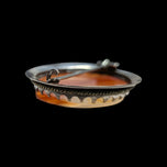 Antique Sterling Silver Banded Agate Brooch C Clasp
