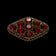 Antique Czech Filigree Brooch With Red Glass Crystals