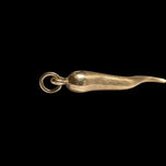 10K Yellow Gold Brushed / Etched Cornicello Pendant / Charm