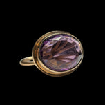 Victorian Gold Filled Open Work Purple Glass Fob