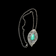 Sterling Silver & Chrysoprase Necklace Leaf Design