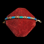 14K Yellow Gold Gilson Opal Inlay Bracelet From Greece 6mm