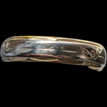 14K Yellow & White Gold Stamped Bevel Band Sunburst / Starburst Size 8 1/4