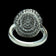 9K White Gold Diamond Round & Baguette Cut Cluster Cocktail Ring Size 6