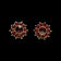 14K Yellow Gold Garnet Flower Cluster Stud Earrings