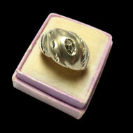 10K Yellow Gold Brushed / Etched Dome Ring Size 7