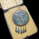 Mexican Silver Crushed Turquoise & Azurite Mosaic Pendant / Brooch