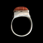 Sterling Silver & Banded Red Agate Ring