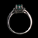 14K White Emerald and Diamond Halo Ring 6.5