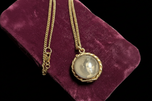 Antique Victorian Rolled Gold "Pool of Light" Rock Crystal Photo Locket Pendant / Fob / Orb