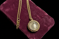 Antique Victorian Rolled Gold "Pool of Light" Rock Crystal Photo Locket Pendant / Fob / Orb