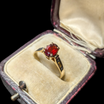 10K Yellow Gold & Garnet Ring Size 5 3/4