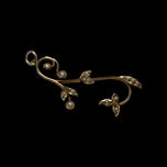 Edwardian 10K Yellow Gold & Seed Pearl Twisting Leaf Vine Lavalier Pendant