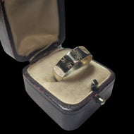 14K Yellow Gold Star Etched Cigar Band Ring Size 8 1/4 6.3mm