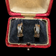 14K Yellow and White Gold Omega Back Twist Earrings with Diamonds