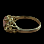 10K Yellow Gold and Pink Cubic Zirconia Ring Size 6.5