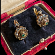 12K Yellow Gold Antique Paste Earrings