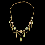 Antique Victorian 19th Century Micro Mosaic Bib / Collar / Festoon Necklace