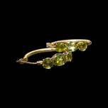 14K Yellow Gold Peridot Hoop Earrings