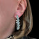 Sterling Silver Flower / 3-D Rose Hoop Stud Earrings