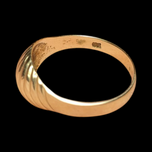 10K Yellow Gold Domed / Scalloped / Etched Ring Size 6 3/4