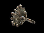Liquid Bead Sterling Silver & Tourmalated Quartz Statement Modernist Ring Size 6.5