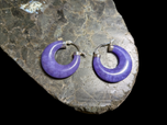 Lavender Jade Hoop Earrings in Sterling Silver