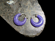 Lavender Jade Hoop Earrings in Sterling Silver