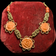 Vintage Brass Chain Link Necklace with Coral Coloured Celluloid Flowers