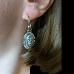 Sterling Silver Native American Wild Horse Jasper Signed Earrings