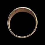 14K Yellow Gold Ruby Starburst Cluster Thick Band Ring Size 7 3/4