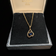 14K Yellow Gold Sapphire Necklace 18"
