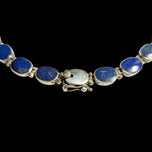 Sterling Silver & Lapis Lazuli Gemstone Panel Link Necklace