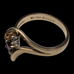 10-14K Yellow Gold Ruby and Diamond Ring Size 6 1/2