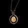 Mid-Century Modernist Artist Rafael Alfandary Red Glass & Brass Pendant Necklace: Canada