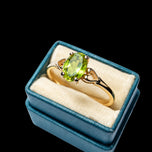 10K Yellow Gold & Natural Diopside Heart Shouldered Ring Size 6