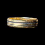 18K Gold & Black Enamel Band Ring Size 9.5 Unisex