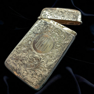 Antique Sterling Silver Calling Card Case / Vesta Case / Cigarette Case Floral Motif
