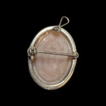 .800 Silver Right Facing Cameo Brooch with Bail Loop