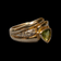 10K Yellow Gold Trilliant Cut Peridot & Diamond Ring Size 7.5