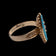 14K Rose Gold Victorian Era Turquoise & Seed Pearl Marquise Ring Size 8 1/4
