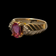 14K Yellow Gold Oval Cut Pink Tourmaline & Diamond Ring Size 7 3/4