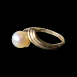 10K Yellow Gold Pearl Ring Size 5 1/4