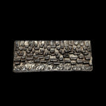 Signed "Shingled Roof" Sterling Silver Brutalist Brooch