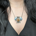 Sterling Silver Unique Moonstone Dragons Eye Necklace