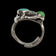 Sterling Silver Three Stone Green Turquoise Statement Ring Size 8 1/2