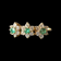 14K Yellow Gold Emerald and White Zircon Ring Size 8 3/4