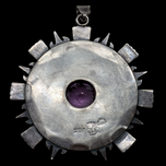 Sterling Silver Los Ballesteros Taxco Purple Sapphire Mexican Necklace Pendant