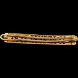 Antique 9CT Gold Ivy Leaf Filigree Bar Hair Clip / Pin